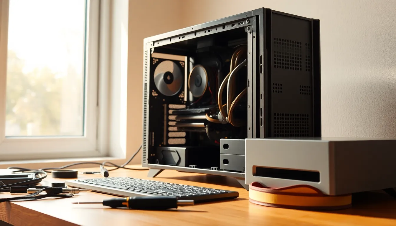 고성능 컴퓨터 부품 조립 이미지