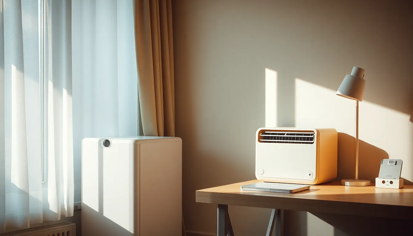 시원한 바람을 뿜는 에어컨 이미지