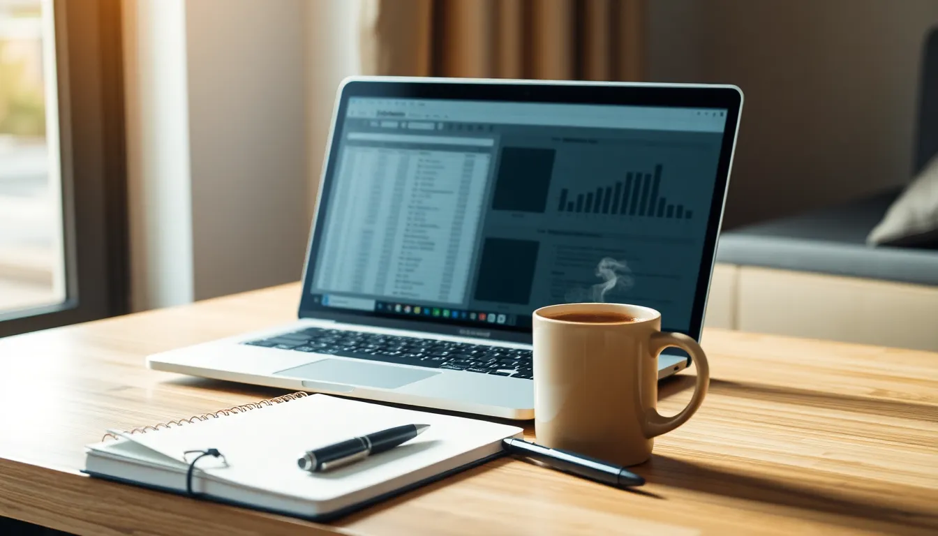 사무실에서 노트북으로 업무를 보는 직장인의 모습