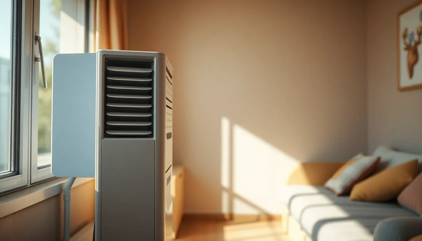 시원한 실내에서 노트북을 사용하는 모습