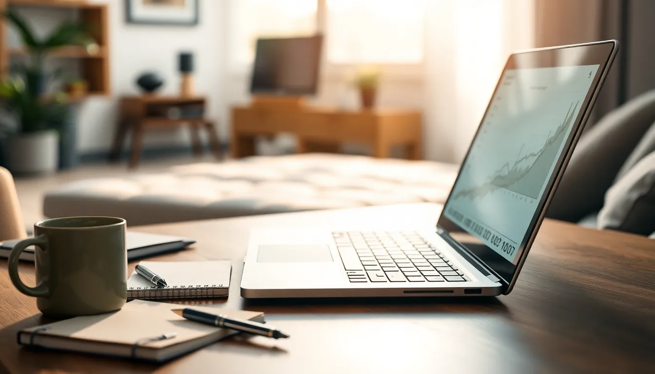 노트북으로 작업하는 30대 직장인 이미지