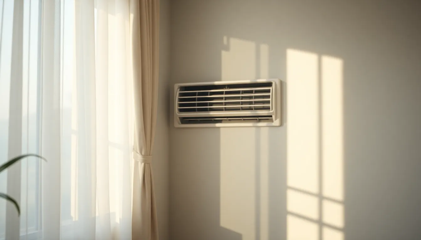 시원한 바람이 나오는 에어컨 실외기 이미지