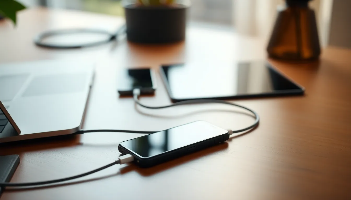 USB-C 포트에 연결된 다양한 기기 이미지