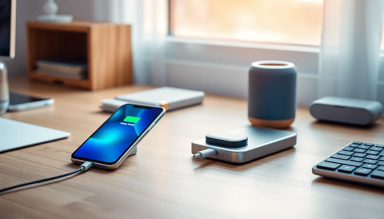 다양한 스마트폰 고속 충전기 및 케이블 이미지