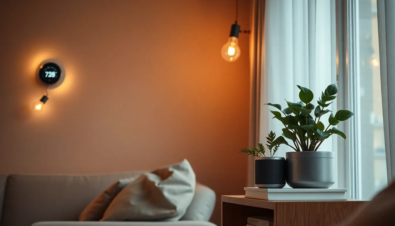 다양한 스마트 기기들이 연결된 스마트홈 모습