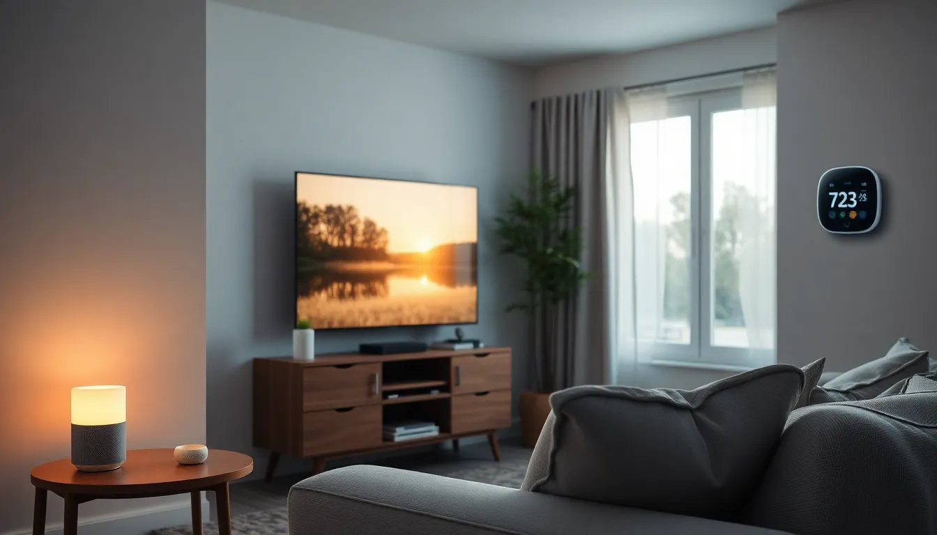 다양한 IoT 가전제품이 연결된 스마트홈 환경을 보여주는 이미지