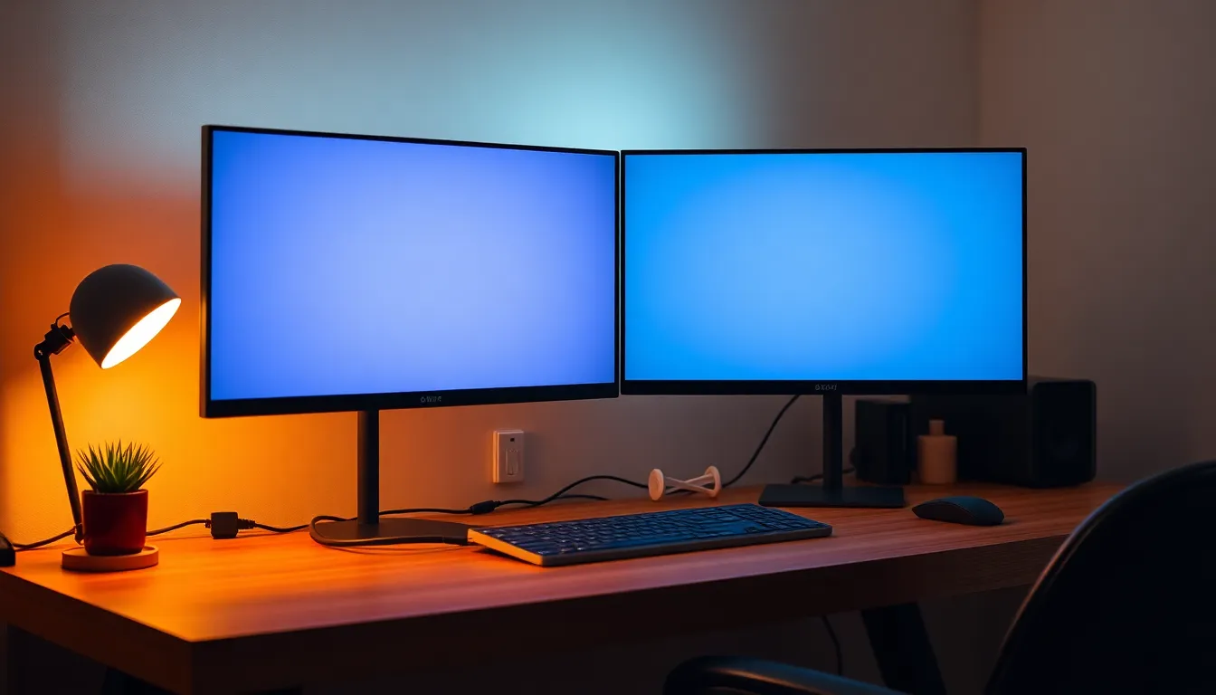 듀얼 모니터 세팅 예시 이미지